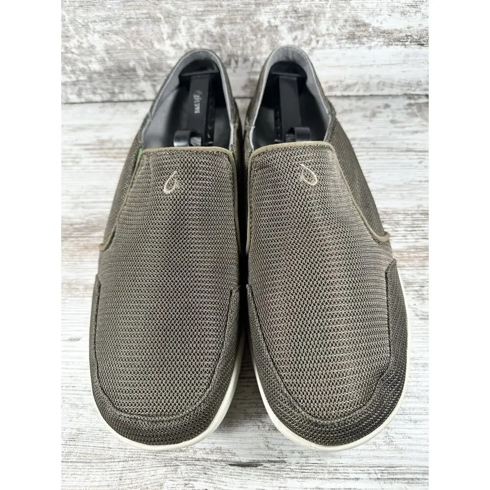 Men's OluKai Nohea Mesh Brown Mustang Slip On Casual Shoes Sz 13 EUC!